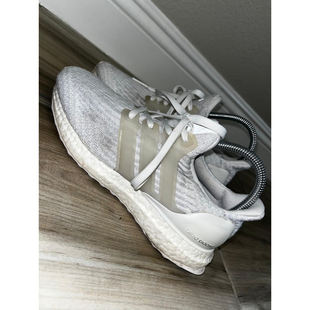 Adidas Ultraboost 3.0 Shoes Men's Size 4.5 Triple White Running Athletic Sneaker
